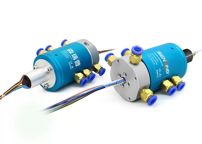 4 doorgangen 4 kanaal Pneumatisch Ethernet Rotary Joint Slip Ring Pipe Grootte 6~8mm