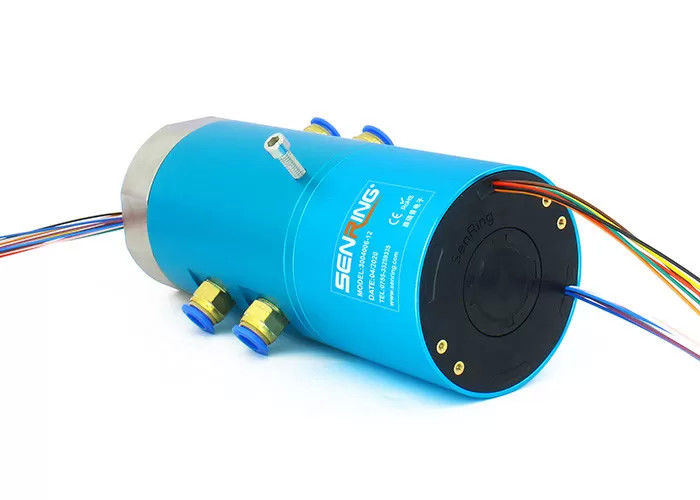 4 doorgangen 4 kanaal Pneumatisch Ethernet Rotary Joint Slip Ring Pipe Grootte 6~8mm